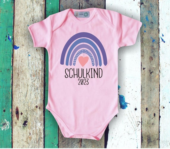 Baby Body "Regenbogen Schulkind mit Wunschjahr 2030, 2040,......" Babybody Kurzarm