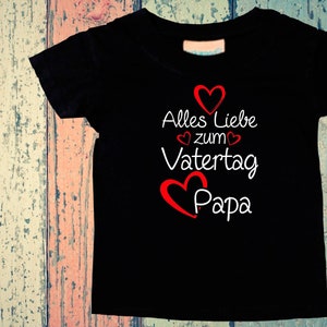 Baby Kinder T-Shirt Alles Liebe zum Vatertag Papa Geschenk Geburt Papatag Schwarz