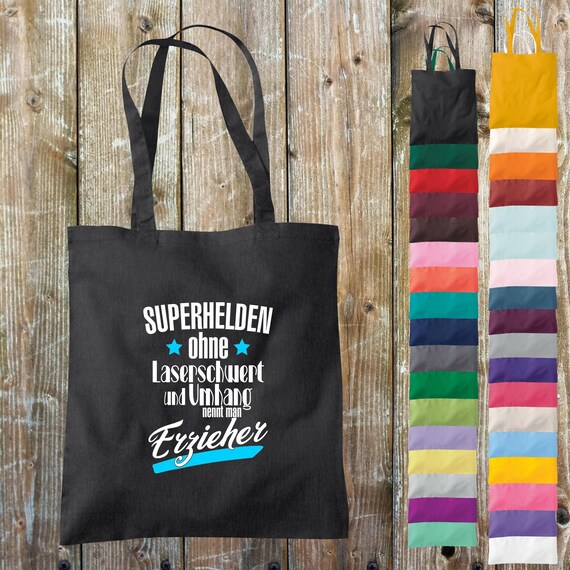 Cloth bag jute cotton bag superheroes without lightsaber and cape are called educator gift