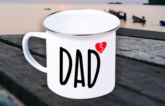 Enamel mug, cup, Mom, Dad, squared 2, 3, 4 or 5, gifts for loved ones, family, coffee, tea