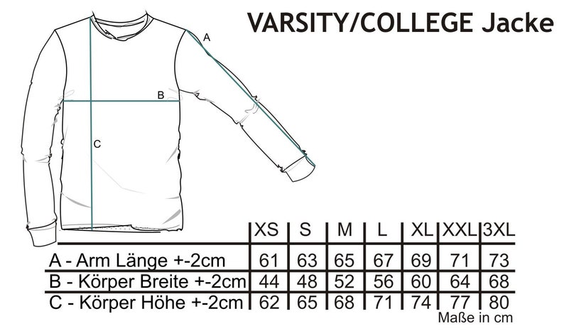 Varsity Jacket College Jacke mit Wunschdruck auf der Vorderseite Trainings Jacke Sport Verein Bild 9