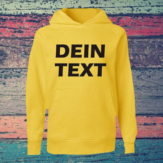 Kinder Kapuzensweat Hooded mit Text,  Wunschdruck auf der Vorderseite Trainings Sweatshirt Sport Verein Hoodie