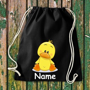 Gym bag children&#39;s motif duck with desired name animals nature meadows forest bag bag daycare daycare school enrollment sports bag laundry