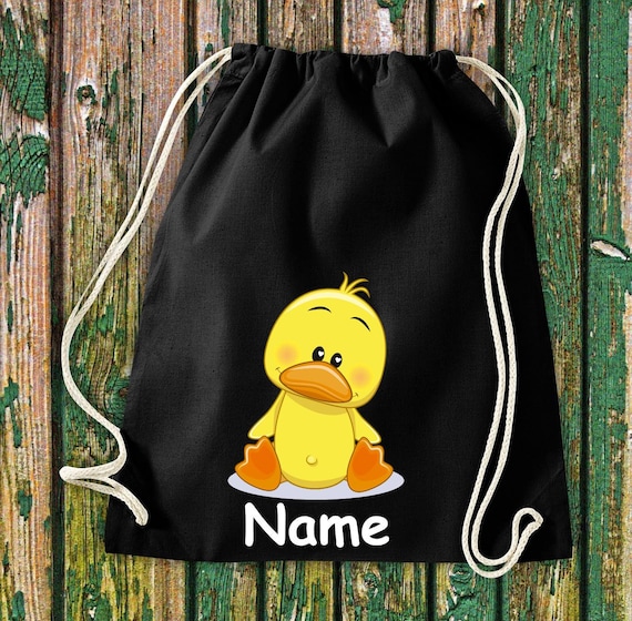 Gym bag Children Motif Duck with desired name Animals Nature Meadows Forest Bag Bag Kita Hort School Enrolment Sports bag Laundry