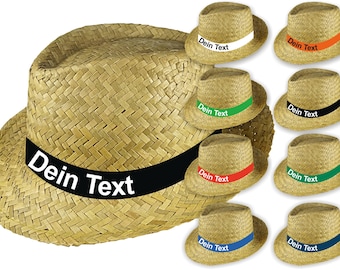 Strohoed met gepersonaliseerd tekstidee, gewenste naam