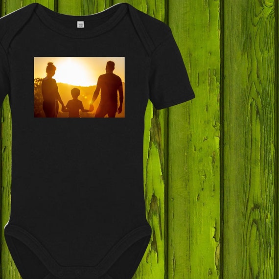 Baby bodysuit with photo of your picture printed Pic baby bodysuit gift