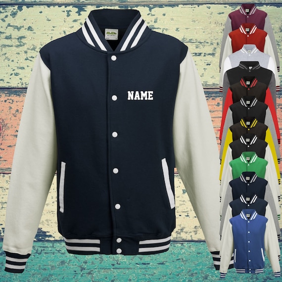College jacket with custom print on the front name training jacket sports club varsity jacket