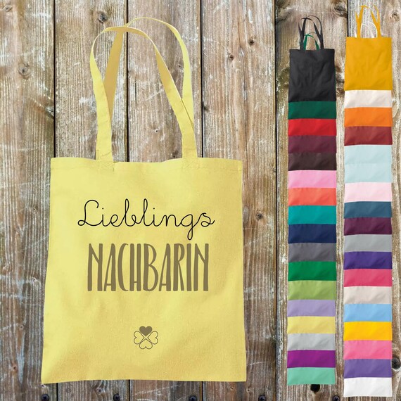 Fabric bag "Favorite person Favorite neighbor" cotton jute sports bag bag bag family love gift