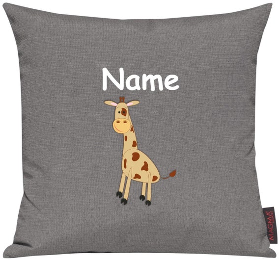 Kissenhülle Sofa Kissen Tiere Animal Giraffe Wunschname Deko Kinderzimmer Geschenk