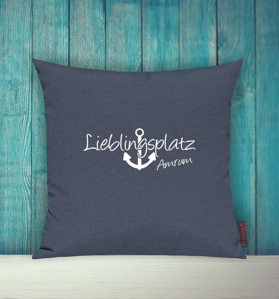 Cushion cover Favourite place with desired text Sofa Cushion decoration holiday home gift Amrum Müritz lake sea beach