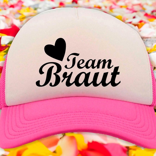 Junggesellinnen Basecap "Team Braut" Cap Trucker Mesh Mütze JGA Party Hochzeit Bride Baseball Schleier Ehefrau Flitterwochen Damenmütze