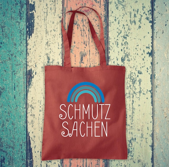 Fabric bag, change of clothes, for daycare, gymnastics, sports, rain gear, clothes, rainbow heart, cotton jute sports bag, gift