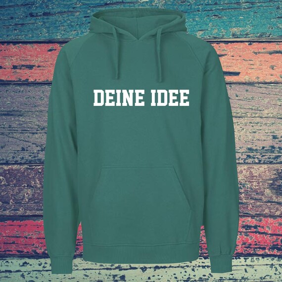 Hoodie hooded sweatshirt with text, desired print on the front, training sweatshirt, sports club