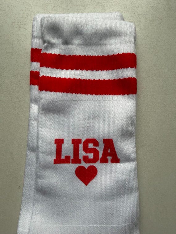 Personalized tennis socks with name, text or number – custom socks with name, photo or logo