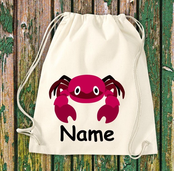 Gym bag children motif cancer with desired name animals nature meadows forest bag bag daycare after-school care sports bag laundry