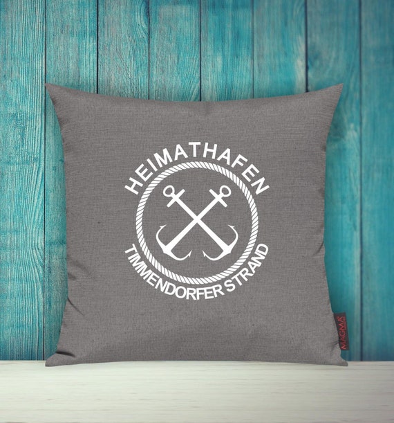 Cushion cover sofa cushion "Heimathafen Timmendorfer Strand" sofa cushion decoration couch cuddly cushion