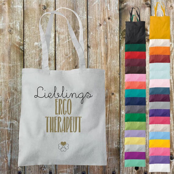 Fabric bag "Favorite Ergo Therapist" cotton jute sports bag bag gift