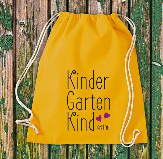 Gym bag with desired text "Children's Garden Child with Name" Rainbow Kita Hort School Cotton Gymsack Bag Bag Sports Bag