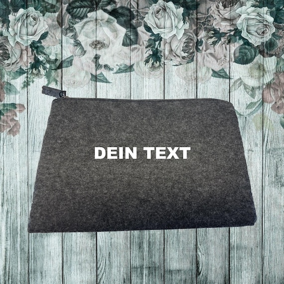Kosmetiktasche Stifte Tasche "mit Wunschtext Wunschnamen" Accessoires Geschenk Kulturbeutel Filz Tasche Herz