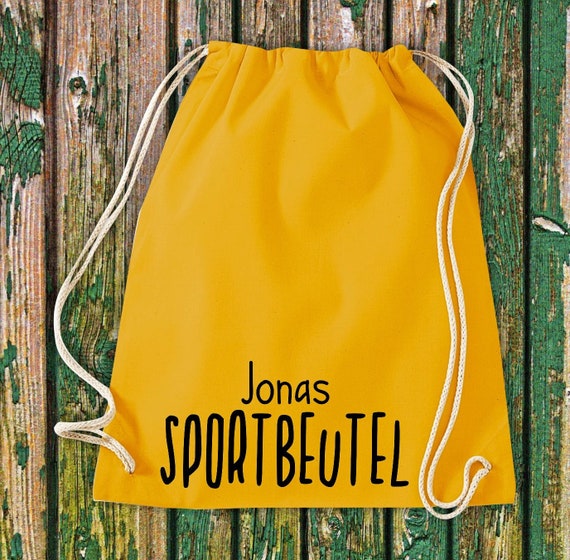 Gym bag sports bag "sports bag with desired name" desired text name daycare daycare school cotton gym bag bag