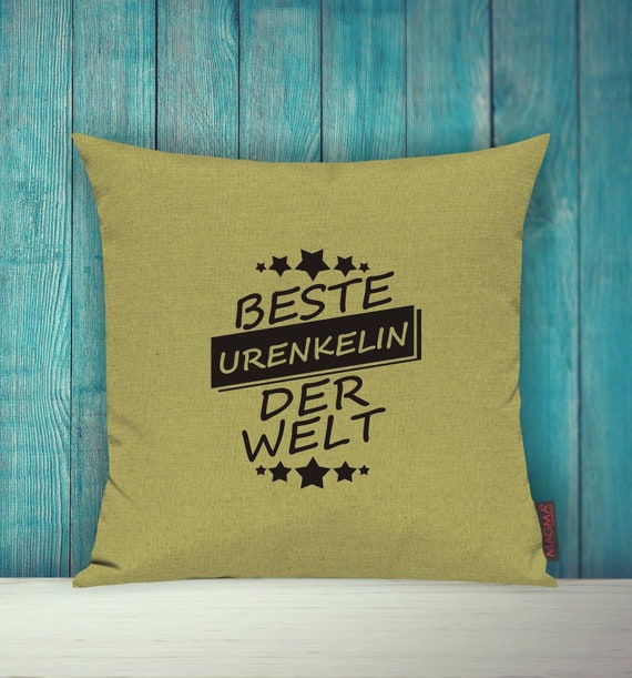 Kissenhülle Sofa Kissen "Beste Urenkelin der Welt" Sofakissen Deko Couch Kuschelkissen Kissenbezug Bezug Sofadeko