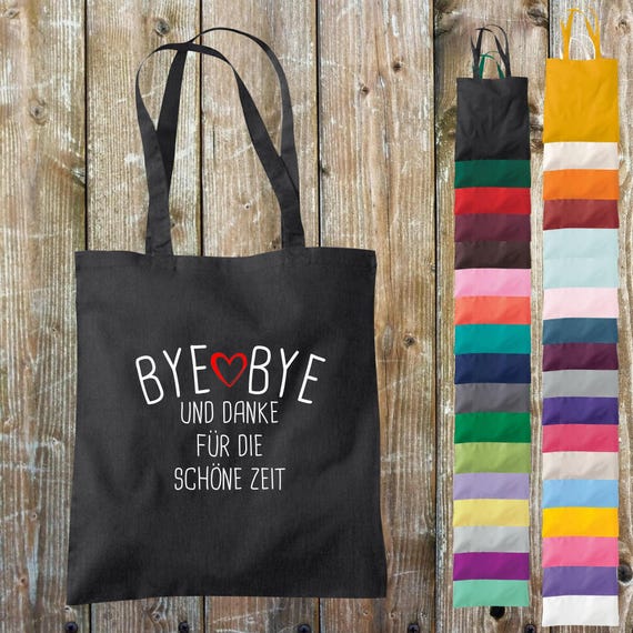 Cloth bag jute cotton bag BYE BYE and thank you for the nice time gift