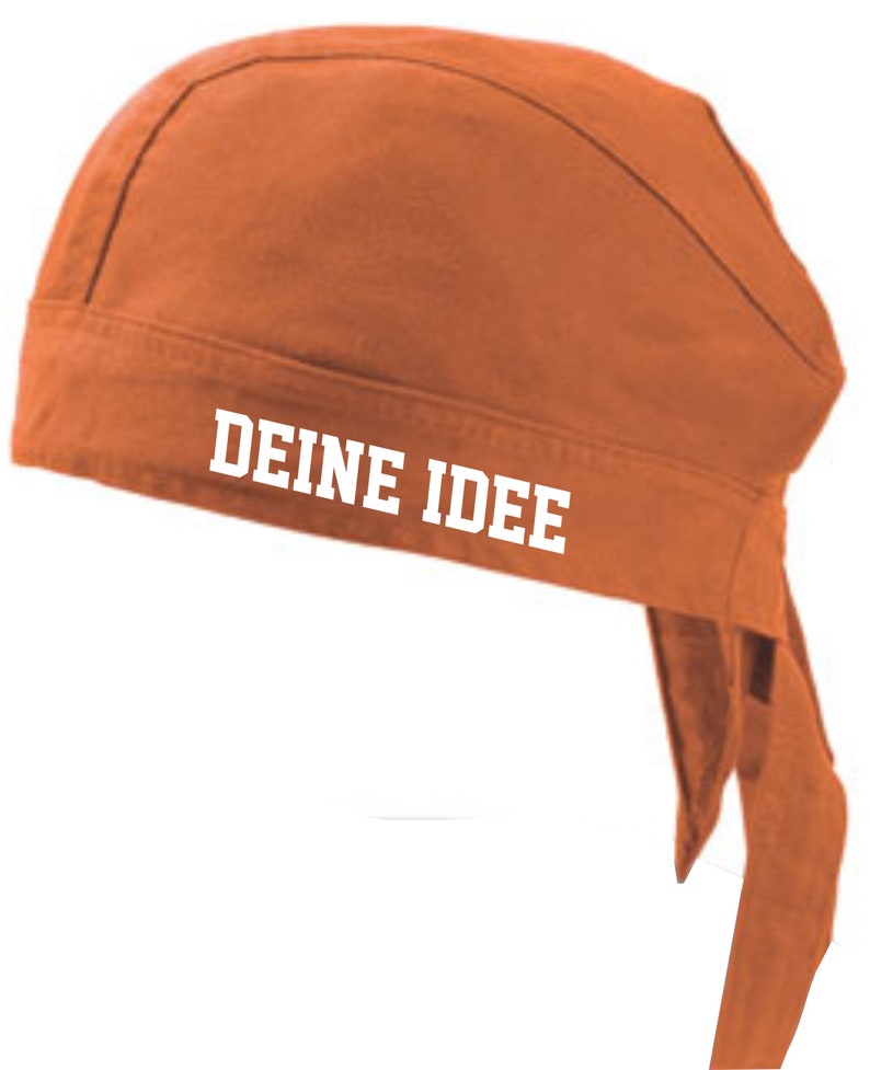 Bandana with text text Idea Cap Cap your text Wunschname Orange