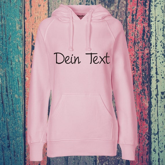 Lady Kapuzensweat Hooded mit Text,  Wunschdruck auf der Vorderseite Trainings Sweatshirt Sport Verein Hoodie