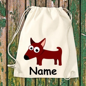 Gym bag children motif dog with desired name children's bag backpack sports bag daycare after-school care sports bag laundry