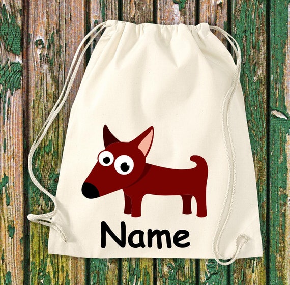 Gym bag children motif dog with desired name children's bag backpack sports bag daycare after-school care sports bag laundry