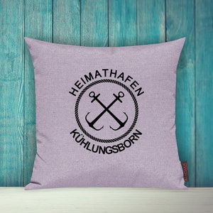 Cushion cover sofa cushion &quot;Heimathafen Kühlungsborn&quot; sofa cushion decorative couch cushion