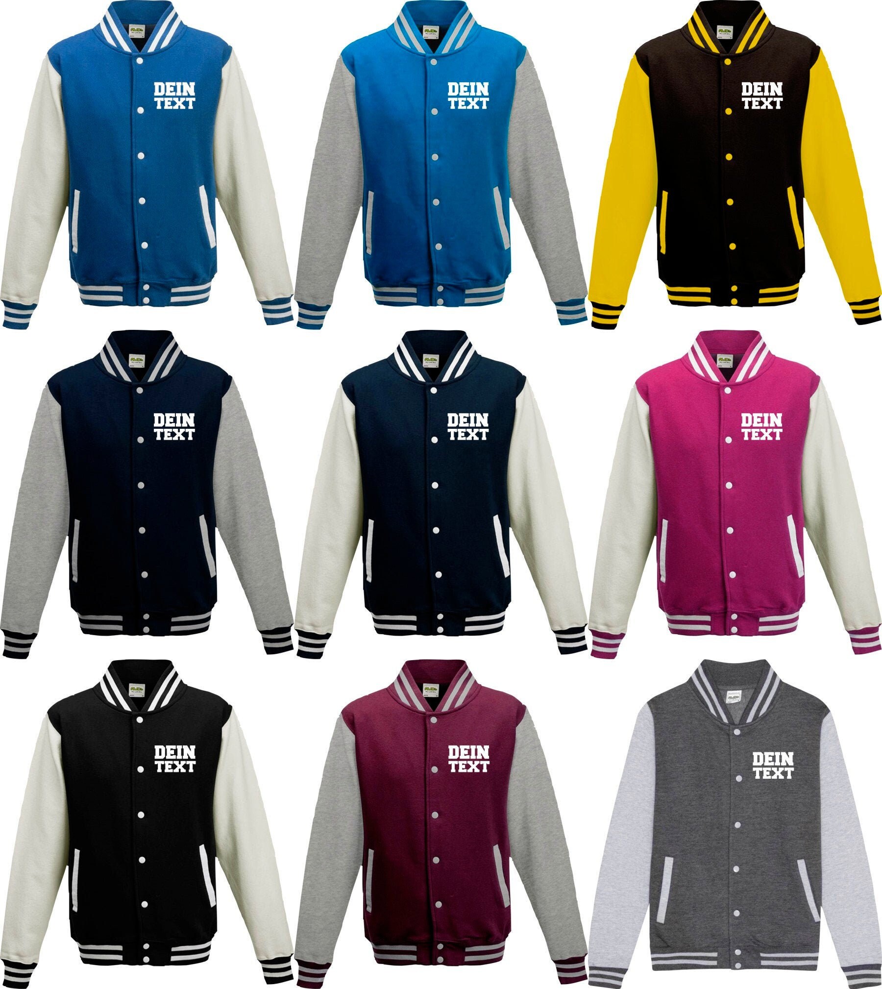 Varsity Jacket College Jacket with desired print on the front/back Training Jacket Sports Club