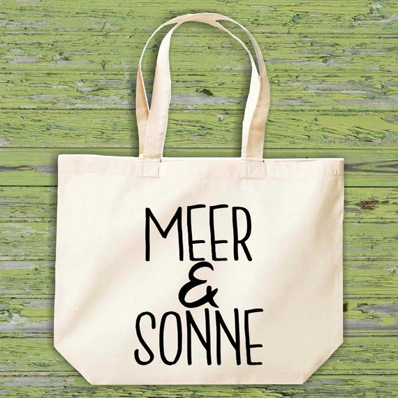 shirtinstyle Stoffbeutel "Meer und Sonne" Jute Baumwolle Tasche Einkaufen Beutel Geschenkidee