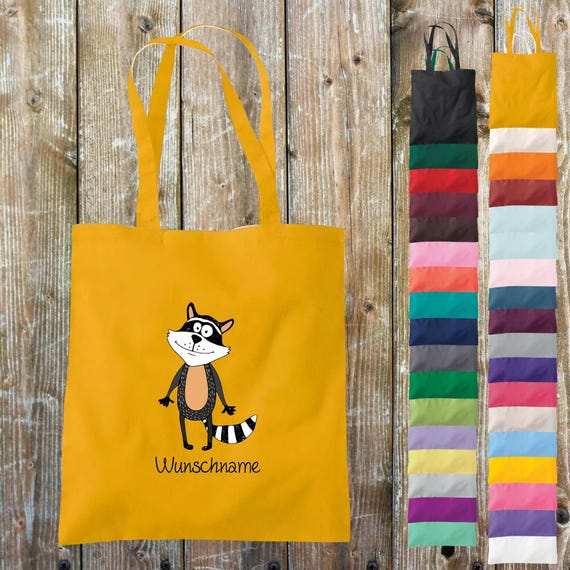 Fabric bag with your desired name "Animals Zoo Animal Nature various animal species Animal" Cotton Jute Sports Bag Bag Pouch Gift