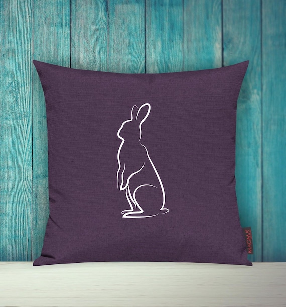 Kissenhülle Sofa Kissen "Osterhase Hase" Ostern Easter Häschen Sofakissen Deko Couch Kuschelkissen