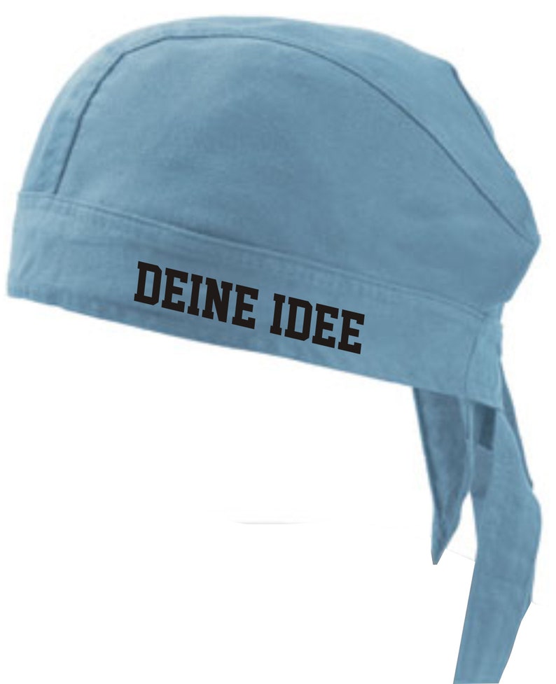 Bandana with text text Idea Cap Cap your text Wunschname Light Blue