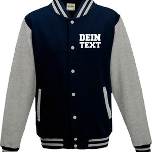 Varsity Jacket College Jacke mit Wunschdruck auf der Vorderseite Trainings Jacke Sport Verein Bild 9