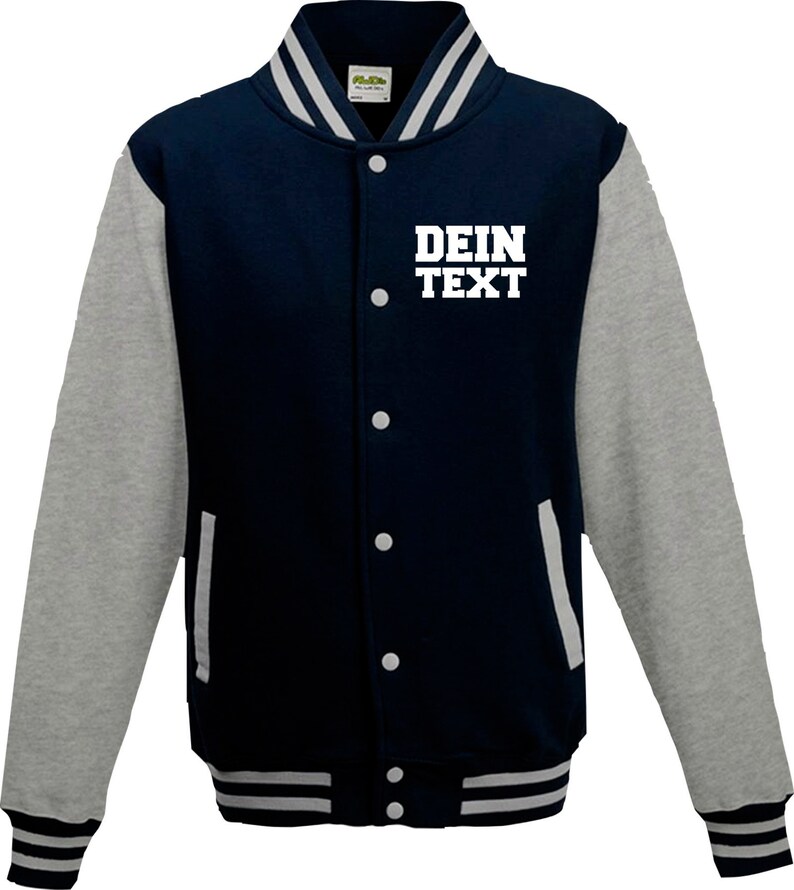 Varsity Jacket College Jacke mit Wunschdruck auf der Vorderseite Trainings Jacke Sport Verein Bild 9