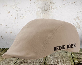 Flat cap with desired text text idea cap hat your text desired name