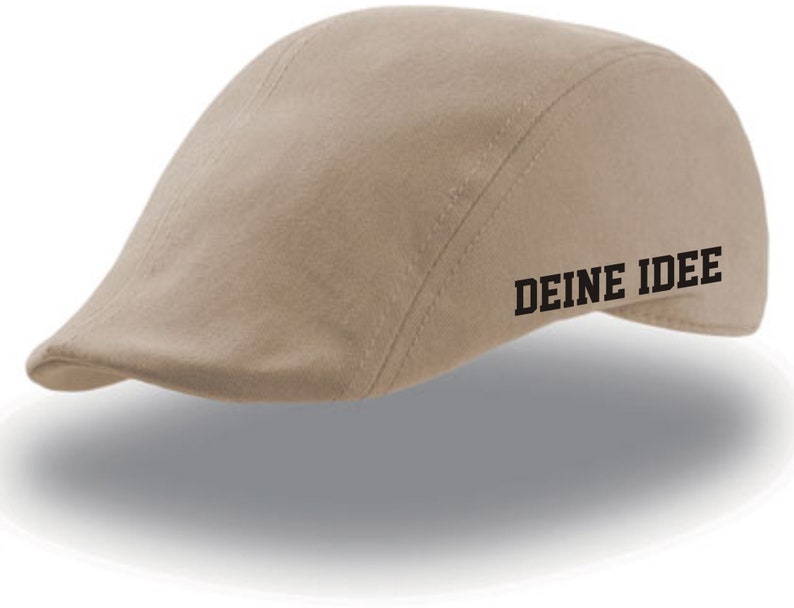 Casquette plate avec texte souhaité idée de texte casquette chapeau votre texte nom souhaité Khaki