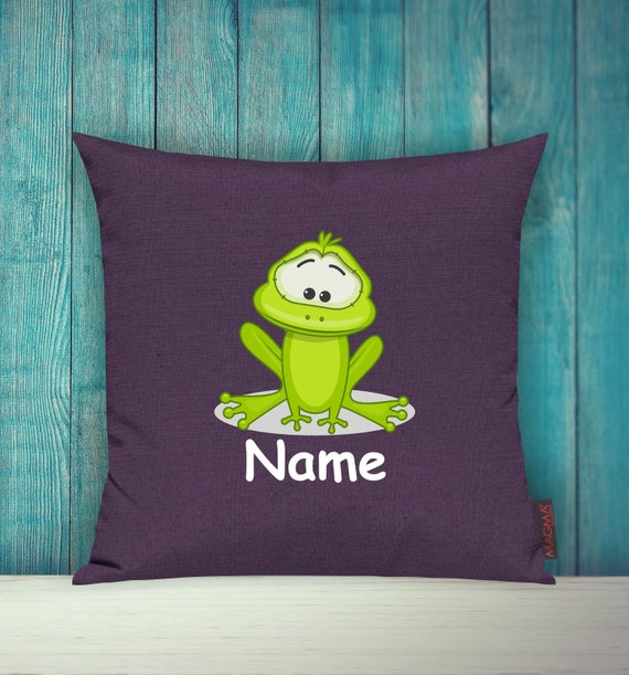Cushion Cover Sofa Cushion Animals Animal Frog Desired Name Decoration Children's Room Gift Animals Nature Foxes Forest
