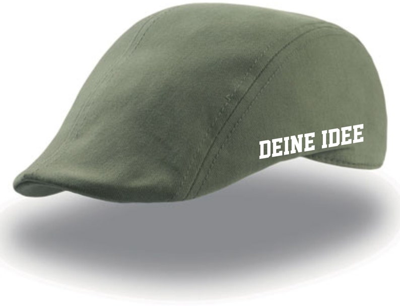 Schiebermütze mit Wunschtext Text Idee Cap Mütze your text Wunschname Olive