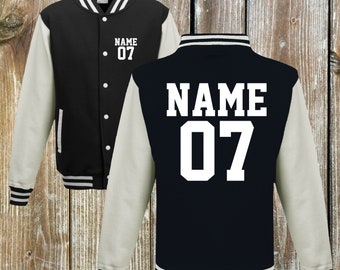 College jacket with desired print on the front and back Number and name Training Jacket Sport Club Varsity Jacket