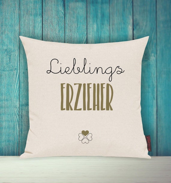 Kissenhülle Sofa Kissen "Lieblingsmensch Lieblings Erzieher" Sofakissen Deko Couch Kuschelkissen Beruf Kita Kindergarten Geschenk