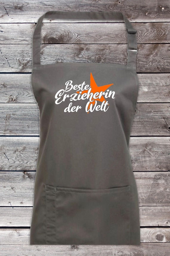 Koch Backschürze "Beste Erzieherin der Welt" Grillen Grillschürze Schürze Heimwerker Garten Latzschürze