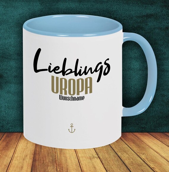 Kaffeepott Lieblingsmensch Lieblings Uropa Tasse mit Wunschname Kaffeetasse Geschenk Geschenkidee Familie