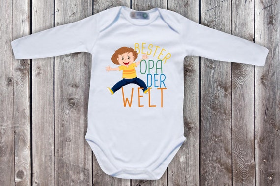 Baby Body Babybody Langarm "Bester Opa der Welt" Familie Bodysuits Geschwister