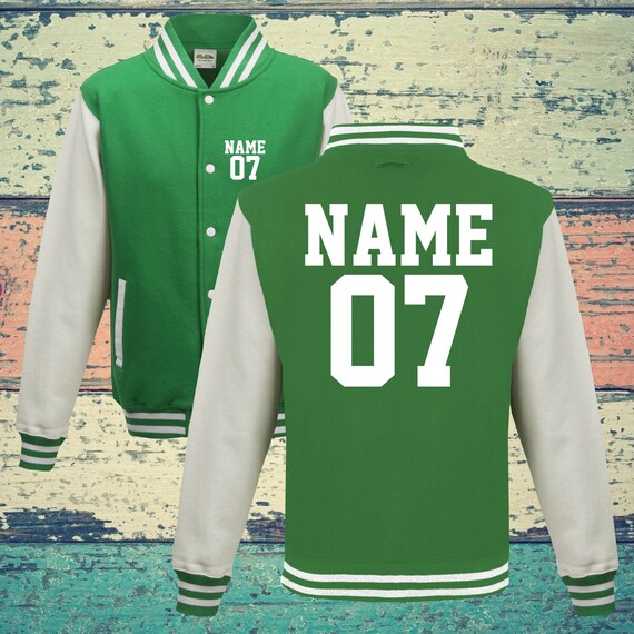 College jacket with desired print on the front and back number and name training jacket sports club varsity jacket