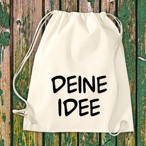 Gym bag sports bag &quot;desired name photo logo&quot; desired text name daycare after-school care school cotton gym bag bag