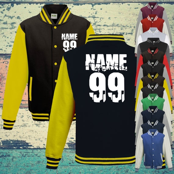 College jacket with custom print on the front and back number and name training jacket sports club varsity jacket